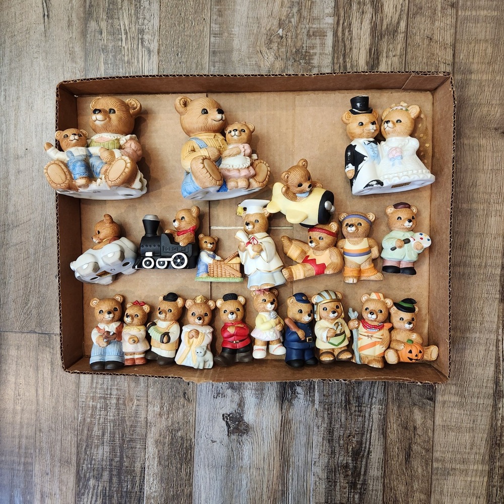 Vintage Homco Porcelain Teddy Bear Figurine Lot‎ 20pc Graduation Wedding  Plane